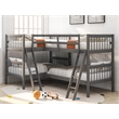 CRO Decor Wood L-Shaped Bunk Bed with Ladder Twin Size (Gray)