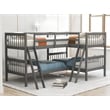 CRO Decor Wood L-Shaped Bunk Bed with Ladder Twin Size (Gray)