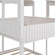 CRO Decor Full Over Full Wood Bunk Bed with Roof Window Guardrail Ladder (White)