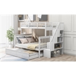 CRO Decor Stairway Twin-Over-Full Bunk Bed with Twin Trundle Storage (White)