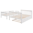 CRO Decor Stairway Twin-Over-Full Bunk Bed with Twin Trundle Storage (White)