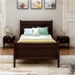 CRO Decor Wood Platform Bed Twin Bed Frame Sleigh Bed with Headboard Footboard