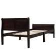 CRO Decor Wood Platform Bed Twin Bed Frame Sleigh Bed with Headboard Footboard