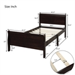 CRO Decor Wood Platform Bed Twin Bed Frame Sleigh Bed with Headboard Footboard