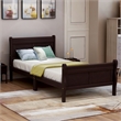 CRO Decor Wood Platform Bed Twin Bed Frame Sleigh Bed with Headboard Footboard