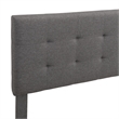 CRO Decor Upholstered Platform Bed with Tufted Headboard Gray Linen Fabric Queen