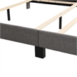 CRO Decor Upholstered Platform Bed with Tufted Headboard Gray Linen Fabric Queen