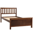 CRO Decor Twin Size Wood Platform Bed with Headboard Footboard (Walnut)