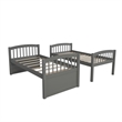CRO Decor Twin Bunk Bed Trundle with 3 Drawers  with Ladder Safety Rail (Gray)