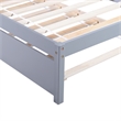CRO Decor Twin Size Platform Bed Wood Platform Bed with Trundle (Gray)