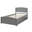 CRO Decor Twin size Platform Bed with Two Drawers (Gray)