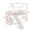 CRO Decor Twin Loft Bed with Two Drawers and Slide House Bed with Slide (White)