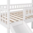 CRO Decor Twin Loft Bed with Two Drawers and Slide House Bed with Slide (White)