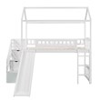 CRO Decor Twin Loft Bed with Two Drawers and Slide House Bed with Slide (White)