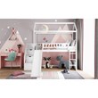 CRO Decor Twin Loft Bed with Two Drawers and Slide House Bed with Slide (White)