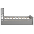 CRO Decor Wood Twin size Platform Bed with Trundle (Gray)