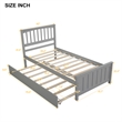 CRO Decor Wood Twin size Platform Bed with Trundle (Gray)