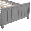 CRO Decor Wood Twin size Platform Bed with Trundle (Gray)