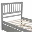 CRO Decor Wood Twin size Platform Bed with Trundle (Gray)