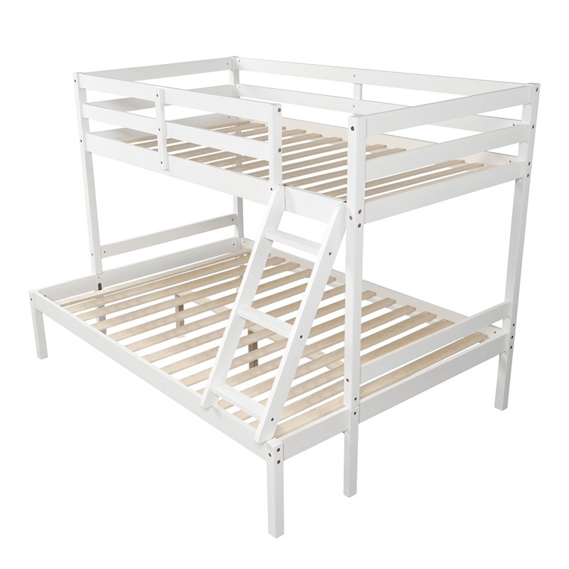 CRO Decor Wood Twin Over Full Bunk Bed (White)