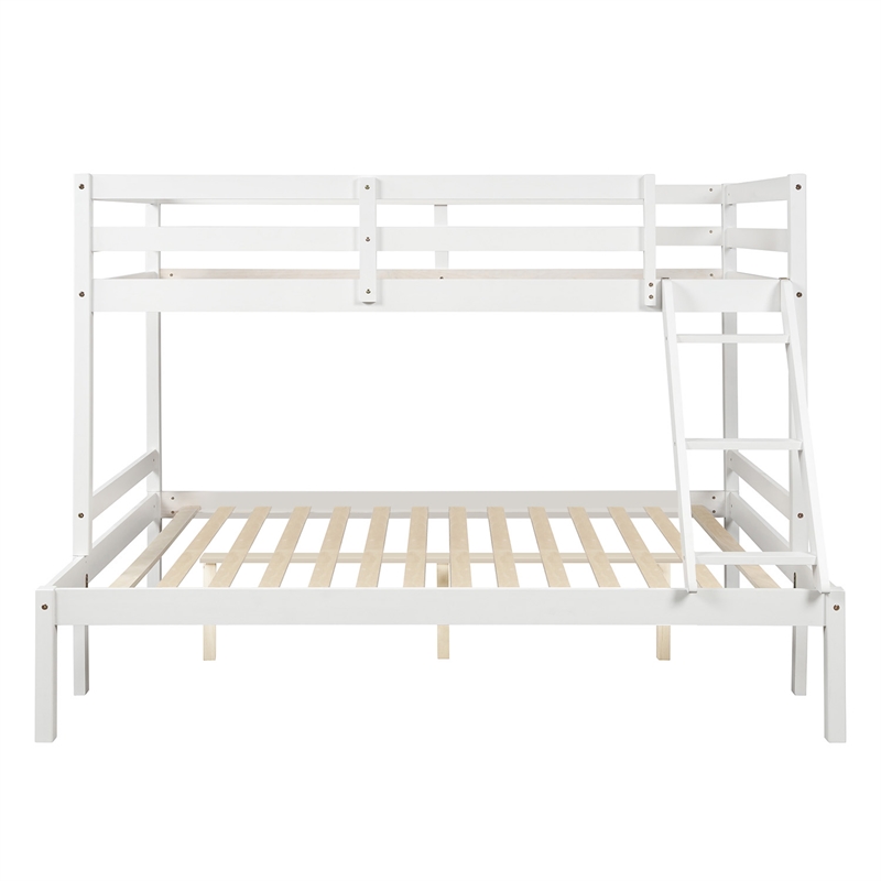 CRO Decor Wood Twin Over Full Bunk Bed (White)