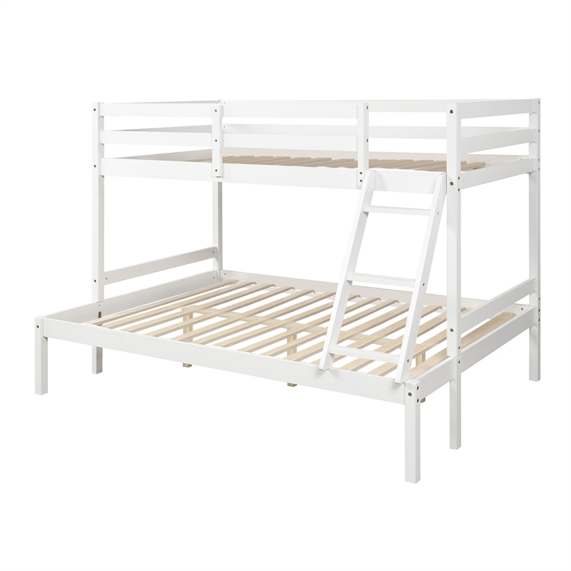 CRO Decor Wood Twin Over Full Bunk Bed (White)