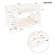 CRO Decor Full Over Full Bunk Bed with Shelves and 6 Storage Drawers (Gray)