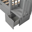 CRO Decor Full Over Full Bunk Bed with Shelves and 6 Storage Drawers (Gray)