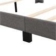 CRO Decor Upholstered Platform Bed with Headboard Gray Linen Fabric Queen Size