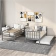 CRO Decor Twin over Twin/Full Bunk Bed with Twin Size Trundle (Gray)