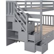 CRO Decor Twin over Twin/Full Bunk Bed with Twin Size Trundle (Gray)