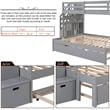CRO Decor Twin over Twin/Full Bunk Bed with Twin Size Trundle (Gray)