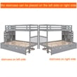 CRO Decor Twin over Twin/Full Bunk Bed with Twin Size Trundle (Gray)