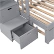 CRO Decor Twin over Twin/Full Bunk Bed with Twin Size Trundle (Gray)