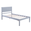 CRO Decor Wood Platform Bed Twin size Platform Bed with Headboard (Gray)