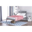 CRO Decor Wood Platform Bed Twin size Platform Bed with Headboard (Gray)