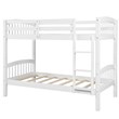CRO Decor Wood Twin Over Twin Bunk Bed with Ladder (White)