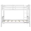 CRO Decor Wood Twin Over Twin Bunk Bed with Ladder (White)
