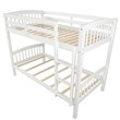 CRO Decor Wood Twin Over Twin Bunk Bed with Ladder (White)