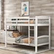 CRO Decor Wood Twin Over Twin Bunk Bed with Ladder (White)
