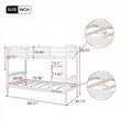 CRO Decor Wood Twin Over Twin Bunk Bed with Ladder (White)