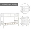 CRO Decor Wood Twin Over Twin Bunk Bed with Ladder (White)