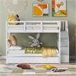 CRO Decor Stairway Full-Over-Full Bunk Bed with Twin Trundle Storage (White)