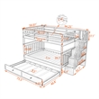 CRO Decor Stairway Full-Over-Full Bunk Bed with Twin Trundle Storage (White)