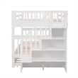 CRO Decor Stairway Full-Over-Full Bunk Bed with Twin Trundle Storage (White)