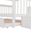 CRO Decor Stairway Full-Over-Full Bunk Bed with Twin Trundle Storage (White)
