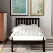 CRO Decor Wood Platform Bed with Headboard/Wood Slat Support Twin (Espresso)