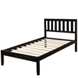 CRO Decor Wood Platform Bed with Headboard/Wood Slat Support Twin (Espresso)