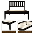 CRO Decor Wood Platform Bed with Headboard/Wood Slat Support Twin (Espresso)