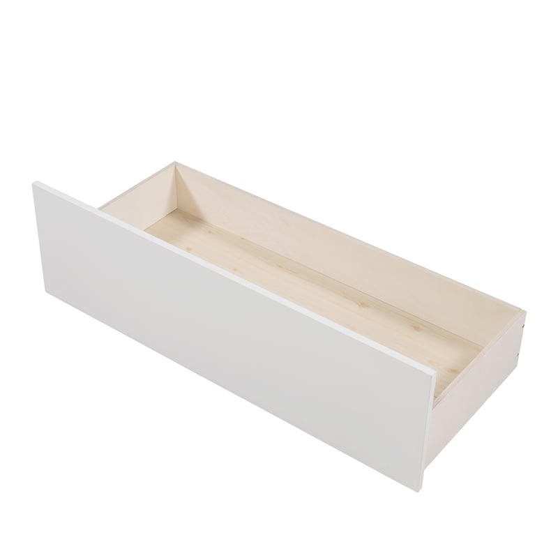 CRO Decor Twin Size House Bed Wood Bed with Two Drawers ( White )